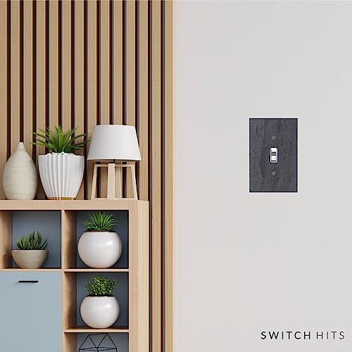 Electrical SWITCH HITS Outlet Wall Plate 1 Toggle | Single Light Switch Cover Faceplate | Decorative Vermont Slate Gray - Natural Earth Tone | 1 Gang, 3.25" W x 5" H