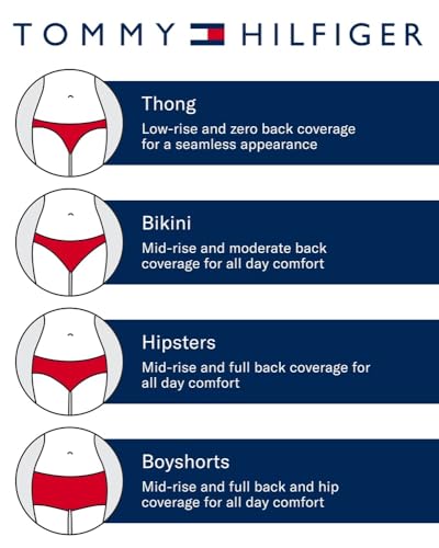 Tommy Hilfiger Women's Cotton Logo Thong Underwear 6-Pack, Grey/Red/Grey/Black/Grey/Navy, Medium - image 5