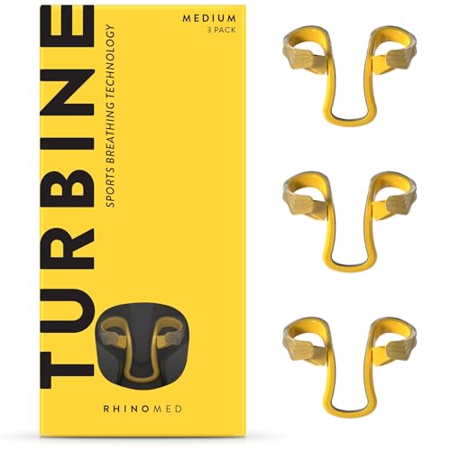 Rhinomed Turbine Nasal Dilator for Athletic Breathing - Medium 3pk - Adult Stocking Stuffers - Improves Airflow During Exercise - Nasal Dilators for Exercise - Internal Nasal Dilator - Lightweight