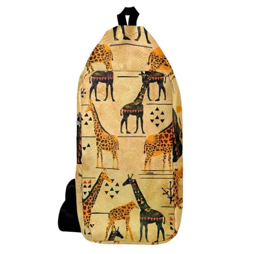 Mochila bandolera espíritu salvaje multicolor con tigres y jirafas para exploradores
