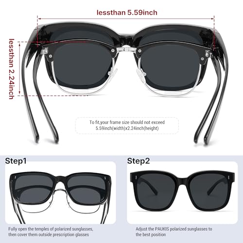 Pro Acme Sunglasses Fit Over Glasses for Women,Trendy Square Sun Glasses Polarized Oversized Shades PAHM8833