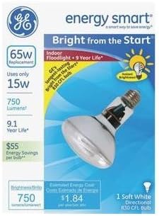 GE 15-Watt (65W Equivalent) 2,700K BR30 Medium Base (E-26) Soft White Flood Light CFL Bulb