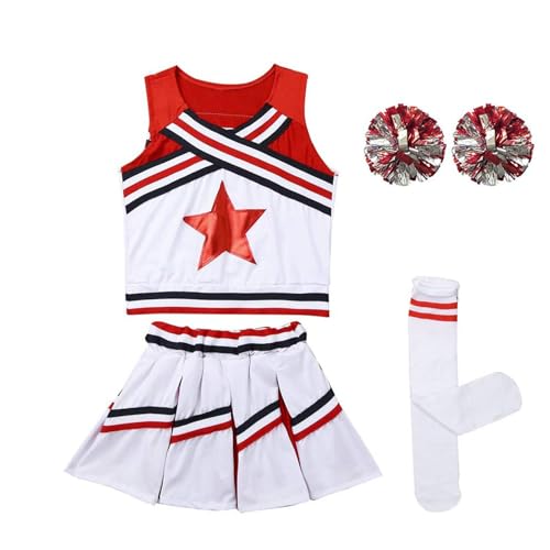 Image of LOLANTA Cheerleader Costume for Girls Halloween Cheer Uniform Outfit