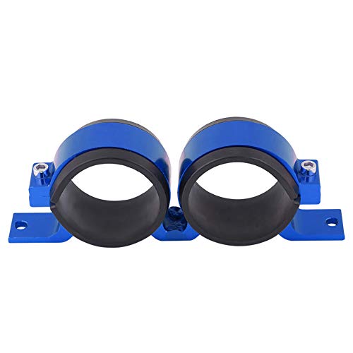 Soporte de montaje de bomba de Aleación de aluminio Soporte de abrazadera de filtro doble de 60 mm para bombas de de deportes de motor 044 046 053 069 413 909 910 915 979 984 (Azul)