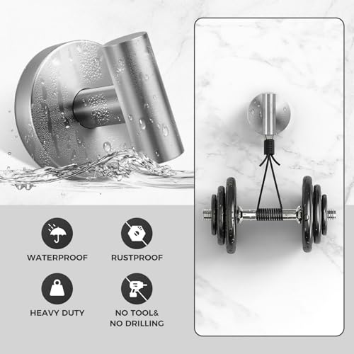 Image of Shower Hooks for Inside Shower,No-Drill Removable&Reusable Towel Hooks for Bathroom,Heavy Duty Suction Cup Hooks for Glass Window,2 Packs(Silver)