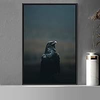 Framed Canvas Wall Art Single Bird Birds Expressive Farmhouse/Country Multicolor Photography Portrait Single - 16x24 inches