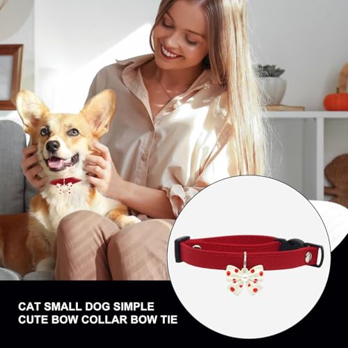 Collar con lazo para mascotas de algodón premium con pajarita decorativa 6