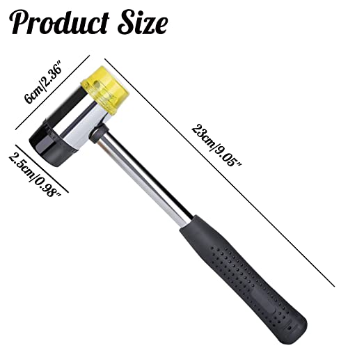 Doppelseitiger Gummihammer, 25 mm Doppelkopfhammer Mit Rutschfestem Gummigriff, Abnehmbarer Rundkopf-Gummihammer für Holz, Kunststoff, Leder, Schmuck, Kunsthandwerk – Bild 3