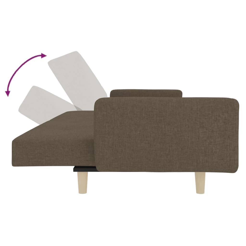 Sofá cama de 2 plazas color topo 220 x 84,5 x 69 cm de tela y marco de madera, diseño moderno, sofá plegable para salón, habitación de invitados, oficina
