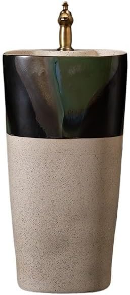 Pedestal Sinks Home Balcony Column Sink, Wash Basin Ceramic Floor-Standing Vertical Bathroom Sink (A)