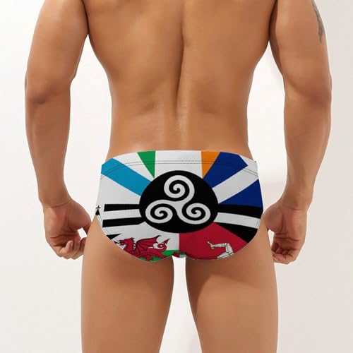 Combined Flag of The Celtic Nations Men's Swim Brief Sexy Bikini Swimwear Swimsuit Trunks Bathing Suits2
