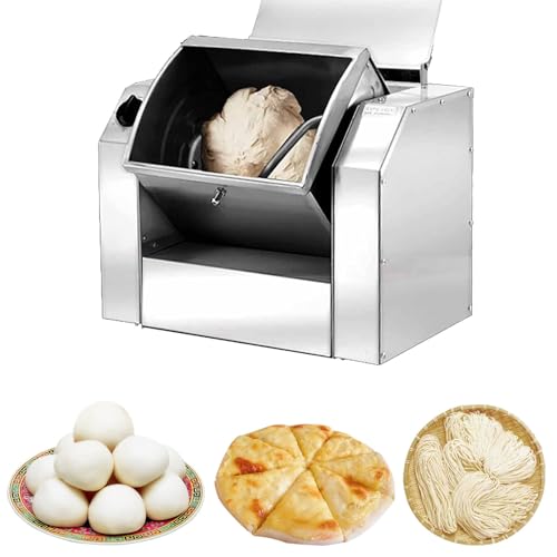 RSPPPJQ Amasadora Comercial, máquina mezcladora de harina de Acero Inoxidable de 1100 W/1500 W, Capacidad de Amasado de 3 kg/5 kg, función de Ajuste de Tiempo for Hacer Pasta, Fideos y Pizza(5kg)