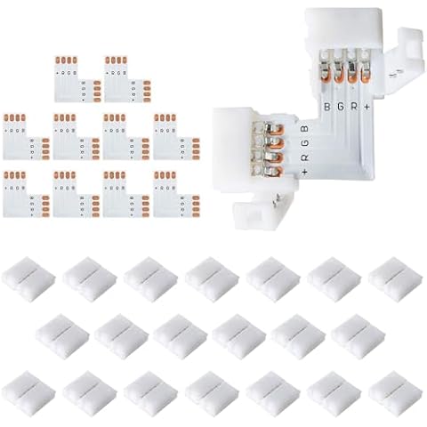 L Shape LED Connector Kit for 4 Pin Light Strips Cover