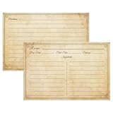VINTAGE ELEGANCE: Welcome our recipe cards 4x6 from LuBudingJoy, comprised of 60 double-sided cards. Crafted from high-quality uncoated paper, these cards bring a touch of retro grace to your culinary setup. DURABLE DESIGN: Made from fine uncoated pa...