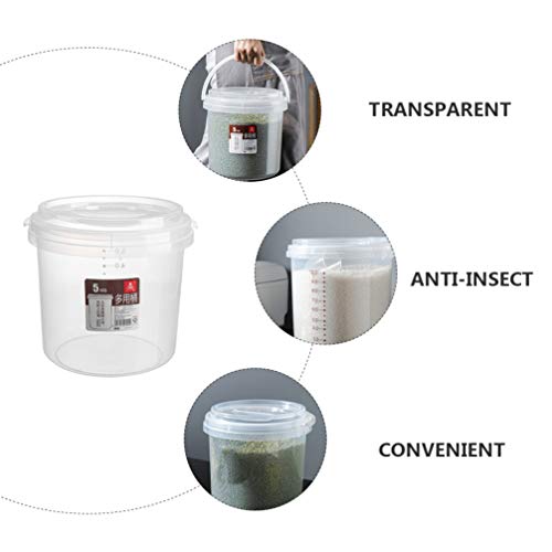 Hemoton Arroz Recipiente De Armazenamento De Plástico Selado Balde Prático Cereais Arroz Containers