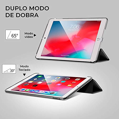 WB Capa iPad 7a, 8a e 9a Geração 10.2″ - Couro Premium Antichoque Preto