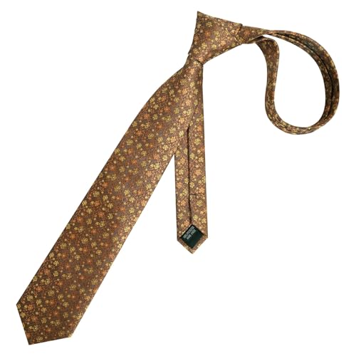 Image of Alizeal Mens 3.15inches Exquisite Floral Tie with Small Flower Printed Pocket Square