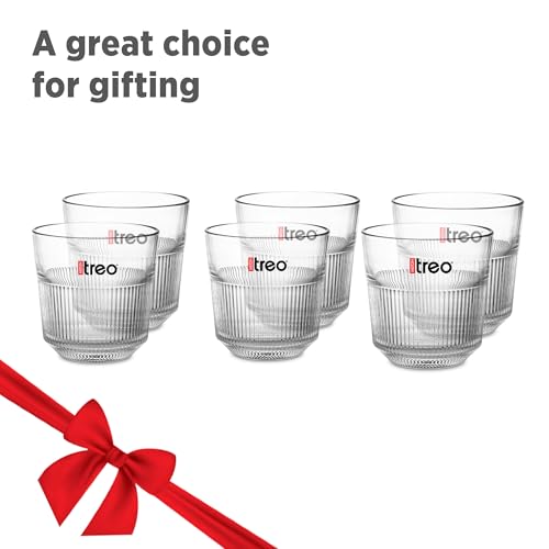 Image of Treo by Milton Aurora Juice Tumbler I Premium Glass Set of 6, 250 ml Each for Water, Cold Drink I Perfect for Home, Restaurants and Parties
