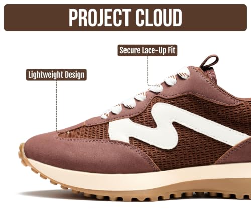 Image of Project Cloud Trendy Fashion Sneakers for Women 2026 - Memory Foam and Non-Slip Comfortable Casual Ladies Shoes for Womens Fashion Sneakers - Lightweight Lace-up Shoes (Lecco)
