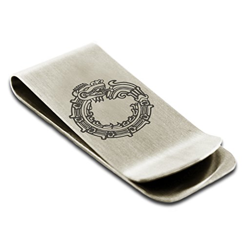 Tioneer Stainless Steel Aztec Ouroboros Serpent Rune Symbol Money Clip Credit Card Holder