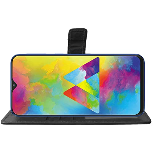 Image of Flip Cover Compatible with Samsung Galaxy M20 | Premium Leather Finish | Inbuilt Pockets & Stand | Flip Cover Back Case for Samsung Galaxy M20 (Black)