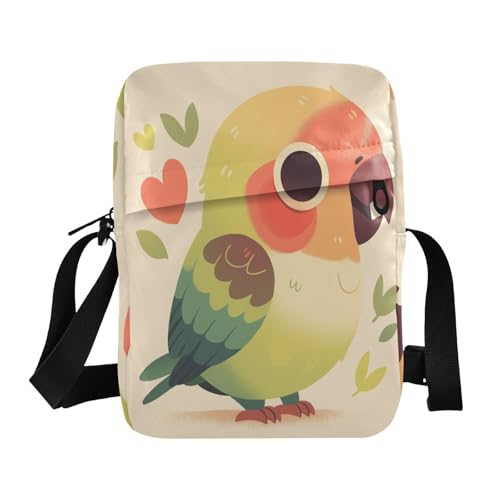 Cute Parrot Simple messenger bag for men over the shoulder bags for men Shoulder Handbags Adjustable Strap for Outdoor Daily Casual