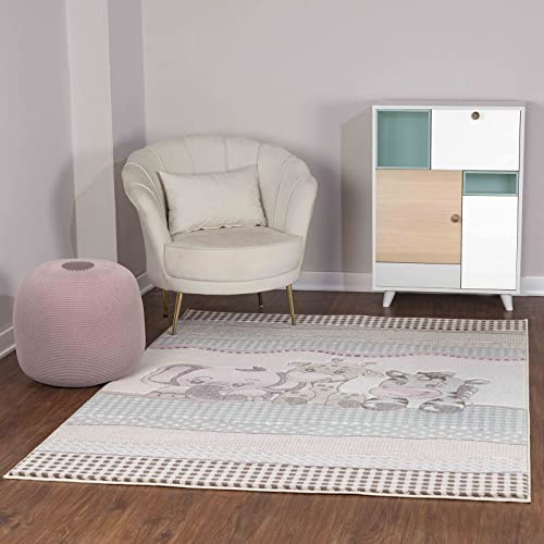 Surya Dschungel Kinderteppich - Safari-Teppich, Teppich Kinderzimmer oder Babyzimmer,...