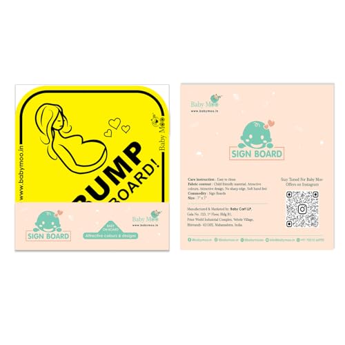 BabyMoo Mama On Board Pregnancy Safety Sign for Car with Vacuum Suction Cup Clip Yellow -Weatherproof Car Decal-Adorable Design for Maximum Attention-Enhance Road Visibility-Easy to Apply and Residue - Image 5