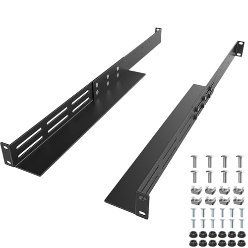 FOROIRON 1U Universal Rack Mount Rails 4-Post Server Rack Shelf Rail 16-30 Adjustable Depth Server Rack Rail Compatible with APC HP IBM DELL Compag Cabinet & Rack