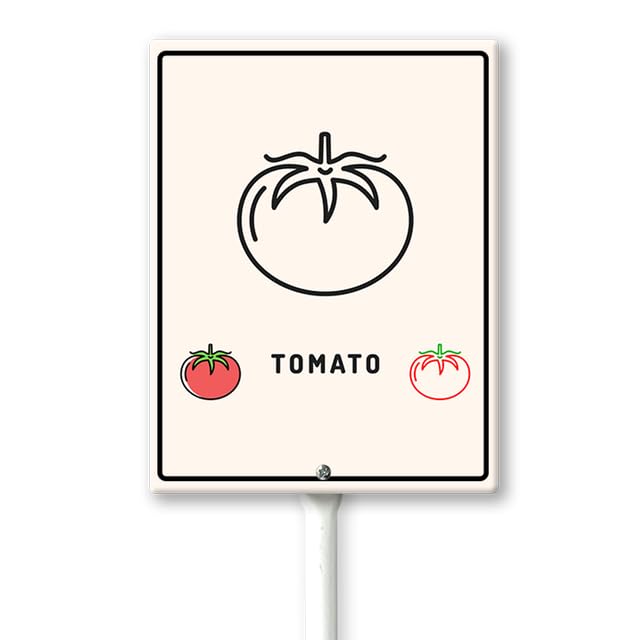 Geroclonup Garden Signs for Vegetables with Stake Tomato Garden Signs for Outside for Vegetables Labels for Garden Signs 8x12inch Flowers Funny Garden Stakes Tags Decorations
