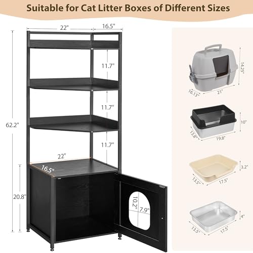 BEWISHOME Caixa de areia para gatos, caixa de areia oculta para sala de estar, caixa de areia grande