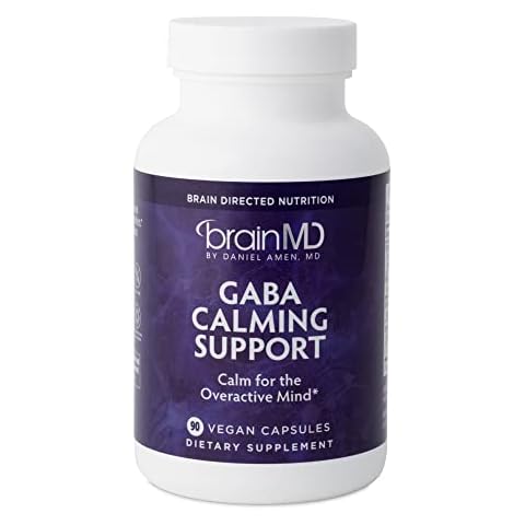 Dr Amen BrainMD GABA Calming Support - 90 Capsules - Promotes Relaxation - Contains Magnesium, Vitamin B6 & Lemon Balm - 90 Servings Cover