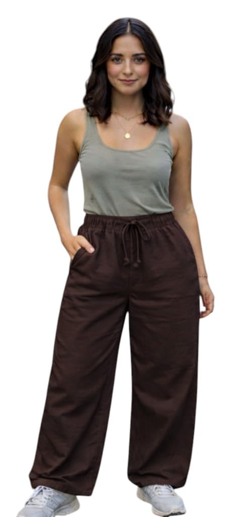 CRAMPLE®Women's Wide Leg Pants with Drawstring Elastic Waist, Relaxed Fit-picture-30