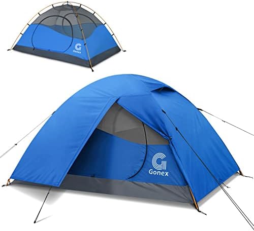 Gonex Lightweight 2/4 Person Camping Tent, Waterproof Backpacking Tent, Double Layer Dome Tent with Aluminum Poles