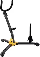 Hercules Suporte para Saxofone Alto Tenor e Flauta DS532BB | de Chão, Dobrável, Regulagem de Altura, Espuma Protetora, e Bag de Transporte, para Palco Estúdio Igreja