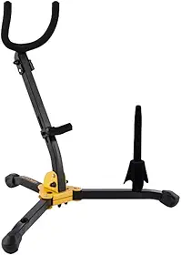 Hercules Suporte para Saxofone Alto Tenor e Flauta DS532BB | de Chão, Dobrável, Regulagem de Altura, Espuma Protetora, e Bag de Transporte, para Palco Estúdio Igreja