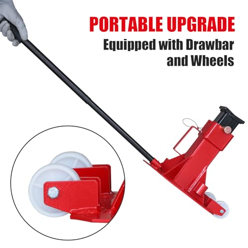 Image of Torin ATZ220006PB Heavy Duty Jack Stands: Pin Style Jack Stand with 2 Casters and Handle, Easily Portable Car Stand for Car SUV, Truck and Pick Up, 22 Ton (44,000 lb) Capacity, Red