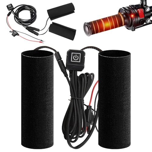 Heizgriffe Motorrad,Beheizte Motorradgriffe,Fahrrad Griffheizung Overgrips mit Temperaturregler Schalter,Motorrad Beheizte Handstange,Motorrad Heizgriffe,Griffheizung Motorrad für Universal Lenker