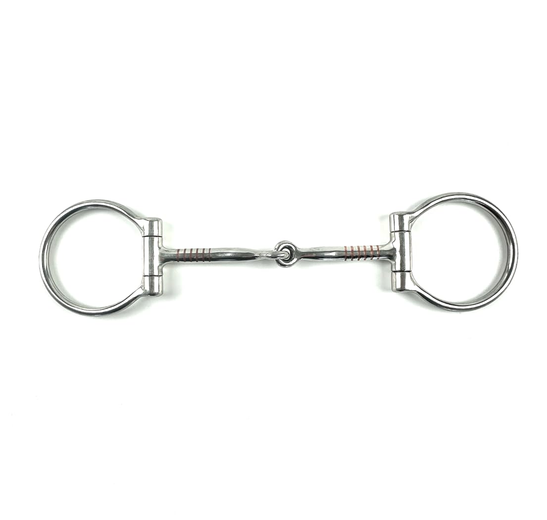 ES0219 JW Gebiss Westerngebiss D-Ring D-Trense Einfach Gebrochen aus Edelstahl Ringdurchmesser 63 mm Gebissstärke 11 mm (14.5 cm)