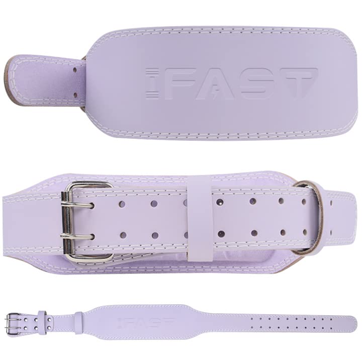 IFAST Weight Lifting Belt, Leather Weight Lifting Belt for Men and Women with 4 inch Padded Lumbar Support Belt for Weightlifting Deadlift, Cross Training, Power Lifting Workout & Squats Exercise
