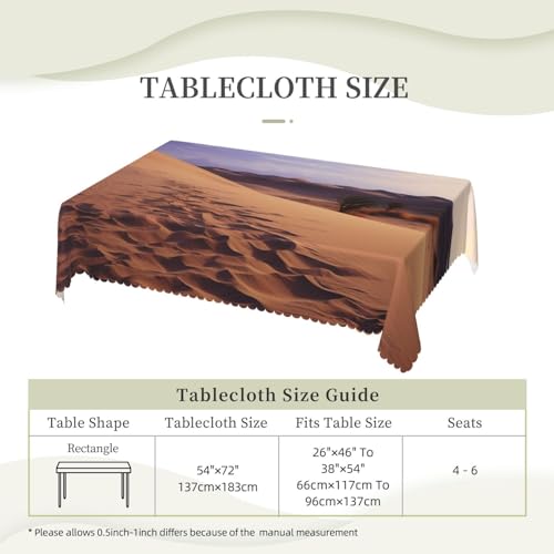 Nappe rectangulaire imprimé désert 137x183cm imperméable pour table de cuisine - 6