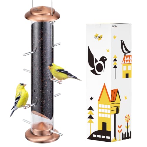 iBorn Nyjer & Thistle Bird Feeder for Outdoors...