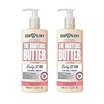 Soap & Glory Original Pink The Righteous Butter Moisturizing Body Lotion - Shea Butter, Vitamin E & Aloe Vera Body Moisturizer - Rose & Bergamot Scented Lotion (500 ml, 2 pack)