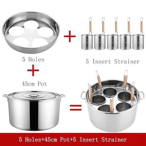 Generico Pentola per zuppa Multifunzionale con colino, utensile per Cucinare la Pasta con cestelli per colino, Set di Inserti per cuocipasta in Acciaio Inox, cestello per colino per Pasta Commerciale