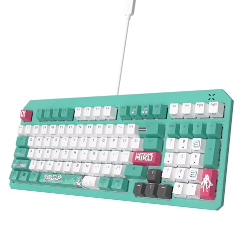 Image of ASUS TUF Gaming K3 Gen II Hatsune Miku Edition Optical-Mechanical RGB Keyboard with IP57 Waterproof and dust Resistance, Compact 98-Key Layout, Silicone Gasket Mount and dampening Foam.