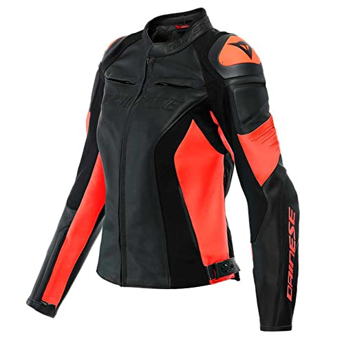 Dainese Racing 4 Veste en cuir de moto pour dames, schwarz/rot, 42
