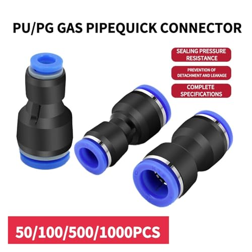 Conector neumático recto PG-10-6 tipo tapón de plástico para tráquea de aire comprimido 8
