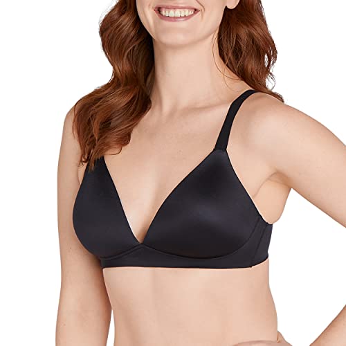 Bali Women's Comfort Revolution Soft Touch Perfect T-Shirt Wirefree Bra DF3460, Black, Large