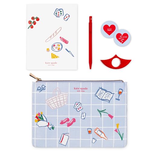 Kit de lecture kate spade Park Picnic pour bouquiner au parc avec carnet et stylo