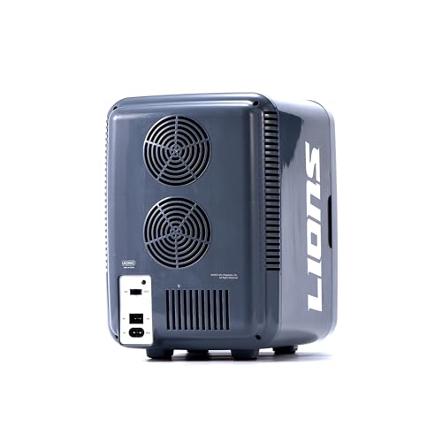 Image of Ukonic NFL Detroit Lions 15-Can Mini Fridge 10L - AC /DC Powered, Official Team Colors & Logo, Portable Cooler for Tailgates, Home, Office, or Car